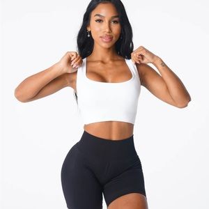 NVGTN White Eclipse Seamless Sports Bra